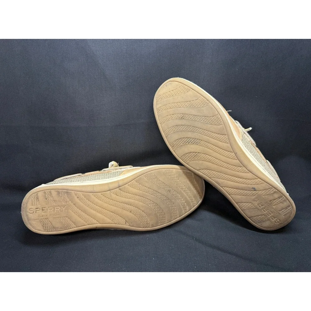 Sperry Top Sider Womens Boat Shoes Tan‎ Leather Lace Up Sz 7 STS95588